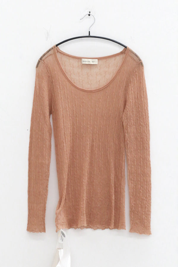 SWAYING 25 Autumn/Winter Striped Cable Wool Top SW-SW25AW1T05C2S2-XING Apricot